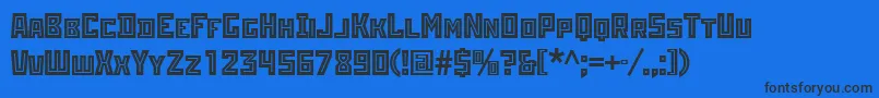 Шрифт Rodchenkoinlineatt – чёрные шрифты на синем фоне