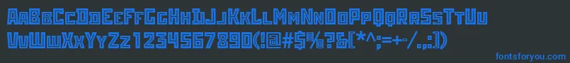 Rodchenkoinlineatt Font – Blue Fonts on Black Background