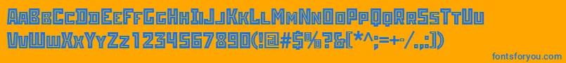 Шрифт Rodchenkoinlineatt – синие шрифты на оранжевом фоне