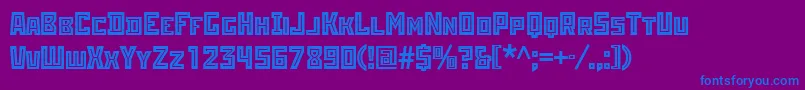 Шрифт Rodchenkoinlineatt – синие шрифты на фиолетовом фоне