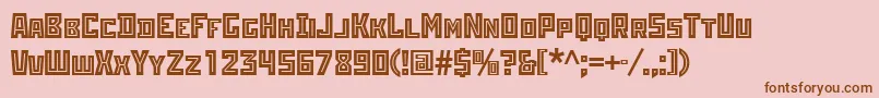 Шрифт Rodchenkoinlineatt – коричневые шрифты на розовом фоне