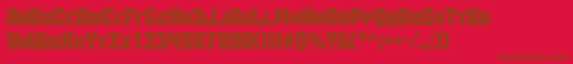 Czcionka Rodchenkoinlineatt – brązowe czcionki na czerwonym tle
