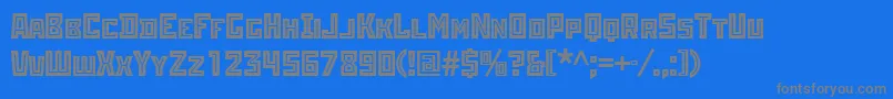 Rodchenkoinlineatt-fontti – harmaat kirjasimet sinisellä taustalla