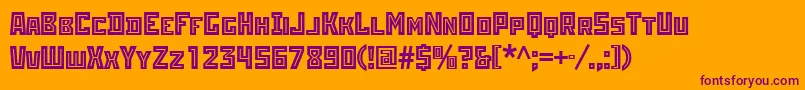 Шрифт Rodchenkoinlineatt – фиолетовые шрифты на оранжевом фоне
