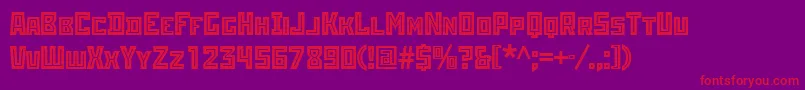 Rodchenkoinlineatt-Schriftart – Rote Schriften auf violettem Hintergrund