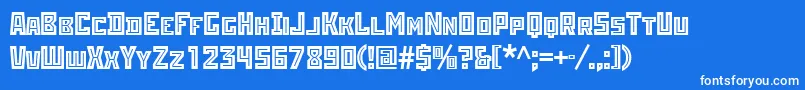 Rodchenkoinlineatt Font – White Fonts on Blue Background