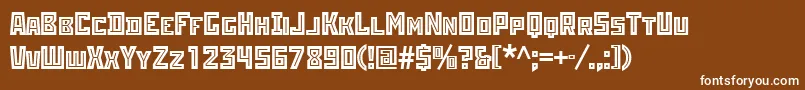 Rodchenkoinlineatt-fontti – valkoiset fontit ruskealla taustalla