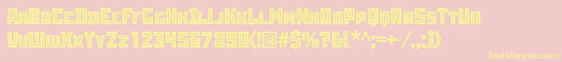 Rodchenkoinlineatt Font – Yellow Fonts on Pink Background