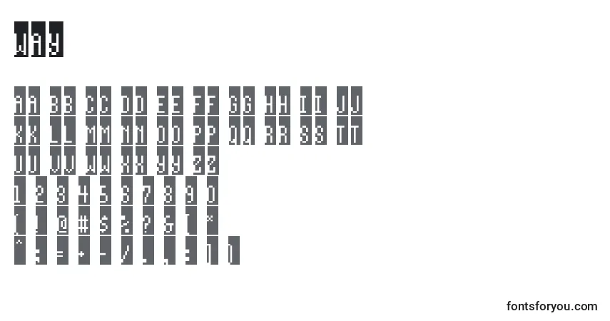 Шрифт Way – алфавит, цифры, специальные символы