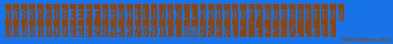 フォントWay – 茶色の文字が青い背景にあります。