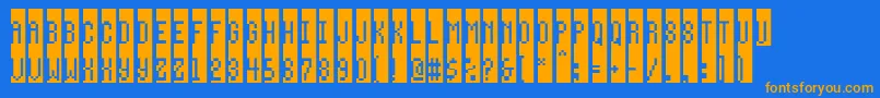 フォントWay – オレンジ色の文字が青い背景にあります。