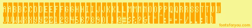 Way-Schriftart – Orangefarbene Schriften auf gelbem Hintergrund