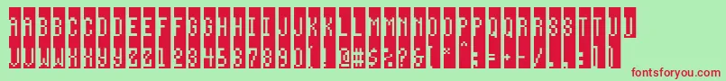 Way-fontti – punaiset fontit vihreällä taustalla