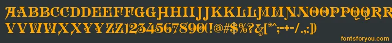 Шрифт LiveroyDecor – оранжевые шрифты на чёрном фоне