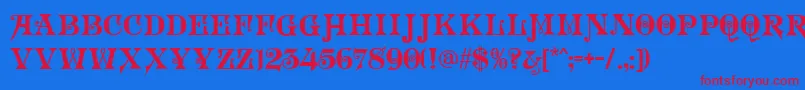 LiveroyDecor Font – Red Fonts on Blue Background