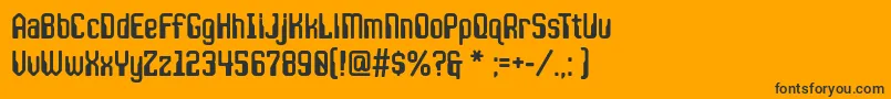 JlsspacegothiccNc Font – Black Fonts on Orange Background