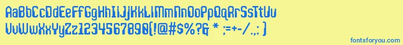 JlsspacegothiccNc Font – Blue Fonts on Yellow Background