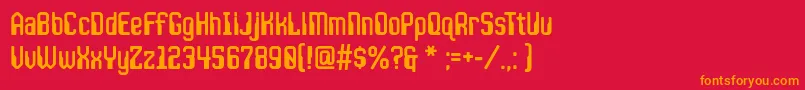 JlsspacegothiccNc Font – Orange Fonts on Red Background