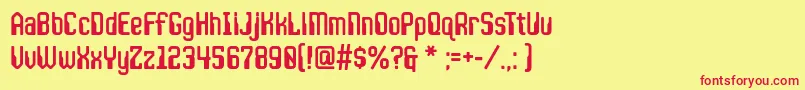 JlsspacegothiccNc Font – Red Fonts on Yellow Background