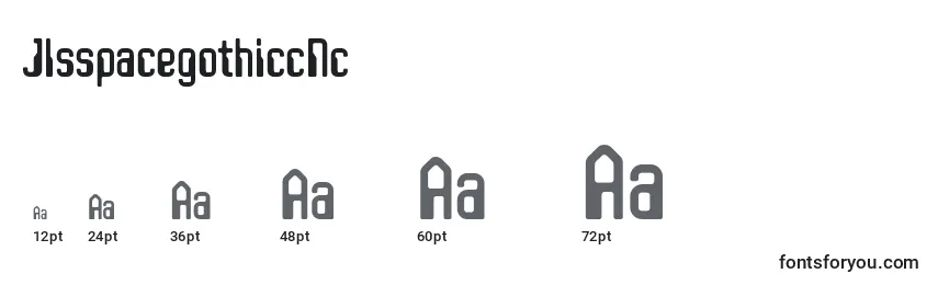 JlsspacegothiccNc Font Sizes