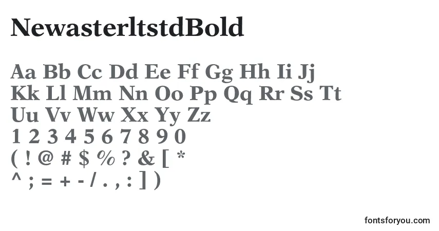 A fonte NewasterltstdBold – alfabeto, números, caracteres especiais