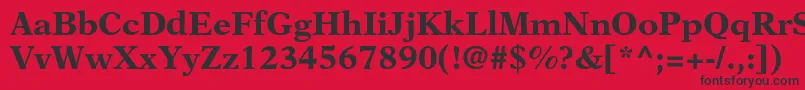 Fonte NewasterltstdBold – fontes pretas em um fundo vermelho