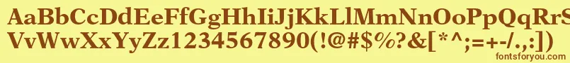 NewasterltstdBold Font – Brown Fonts on Yellow Background