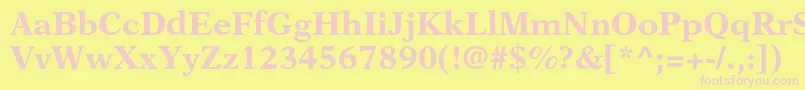 NewasterltstdBold Font – Pink Fonts on Yellow Background