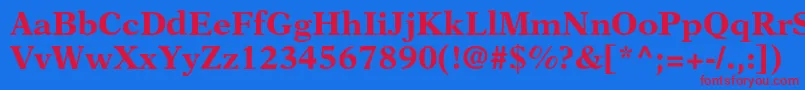 NewasterltstdBold Font – Red Fonts on Blue Background