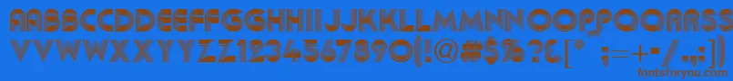 Abba Font – Brown Fonts on Blue Background