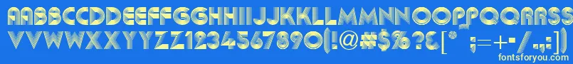 Abba Font – Yellow Fonts on Blue Background