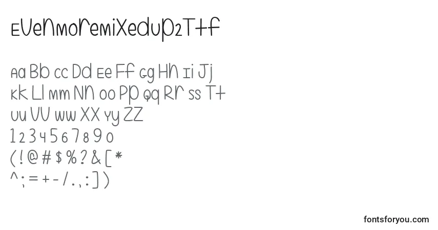 Fuente EvenMoreMixedUp2Ttf - alfabeto, números, caracteres especiales