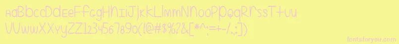EvenMoreMixedUp2Ttf-Schriftart – Rosa Schriften auf gelbem Hintergrund