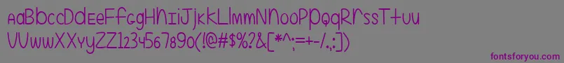 EvenMoreMixedUp2Ttf-fontti – violetit fontit harmaalla taustalla