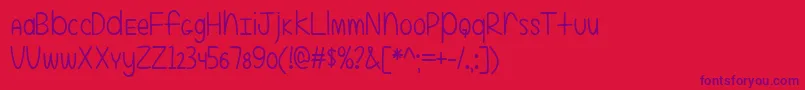 EvenMoreMixedUp2Ttf Font – Purple Fonts on Red Background