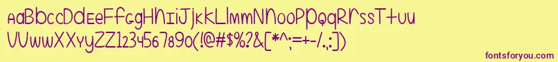 Weitere Informationen zur EvenMoreMixedUp2Ttf-Schriftart EvenMoreMixedUp2Ttf-Schriftart – Violette Schriften auf gelbem Hintergrund