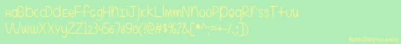 Saiba mais sobre a fonte EvenMoreMixedUp2Ttf Fonte EvenMoreMixedUp2Ttf – fontes amarelas em um fundo verde