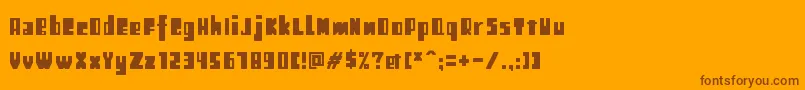 Lisätietoja Retro-fontista Retro-fontti – ruskeat fontit oranssilla taustalla