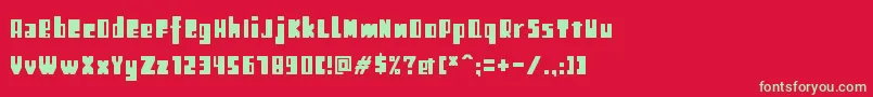 Retro Font – Green Fonts on Red Background