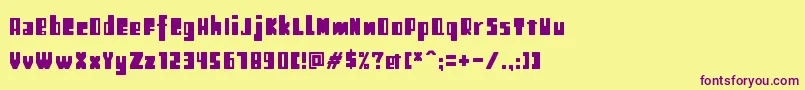 Retro Font – Purple Fonts on Yellow Background