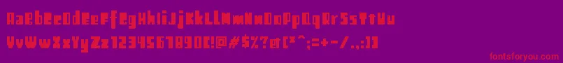 Retro Font – Red Fonts on Purple Background