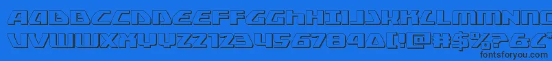 フォントGlobaldynamics3D – 黒い文字の青い背景