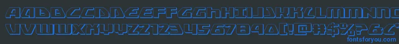 フォントGlobaldynamics3D – 黒い背景に青い文字