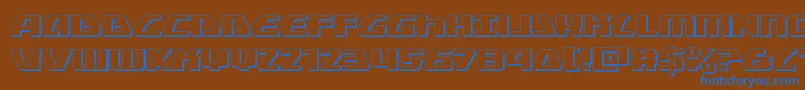 Globaldynamics3D-fontti – siniset fontit ruskealla taustalla