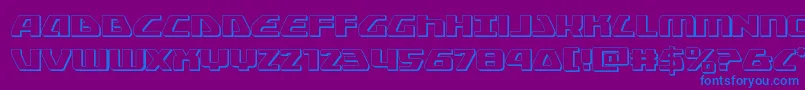 フォントGlobaldynamics3D – 紫色の背景に青い文字