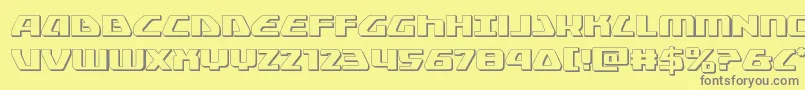Globaldynamics3D Font – Gray Fonts on Yellow Background