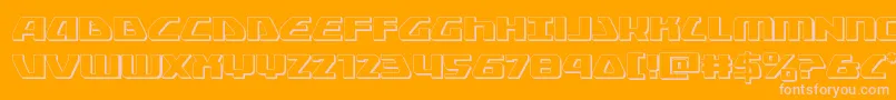 Globaldynamics3D-Schriftart – Rosa Schriften auf orangefarbenem Hintergrund