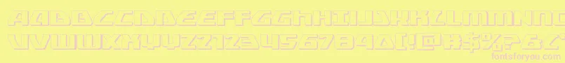 Globaldynamics3D Font – Pink Fonts on Yellow Background
