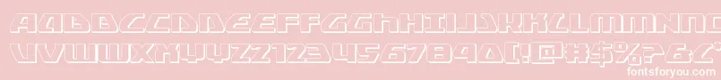 Globaldynamics3D-fontti – valkoiset fontit vaaleanpunaisella taustalla