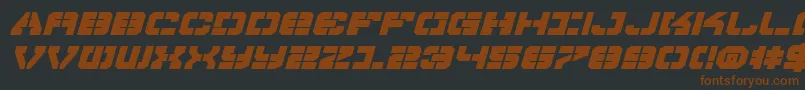 VyperBoldExpandedItalic-fontti – ruskeat fontit mustalla taustalla